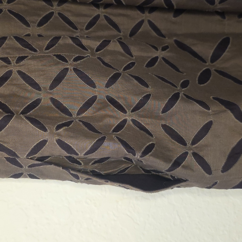 J. Crew Strapless Brown Dress with Navy Geometric Pattern - Picture 3 of 6